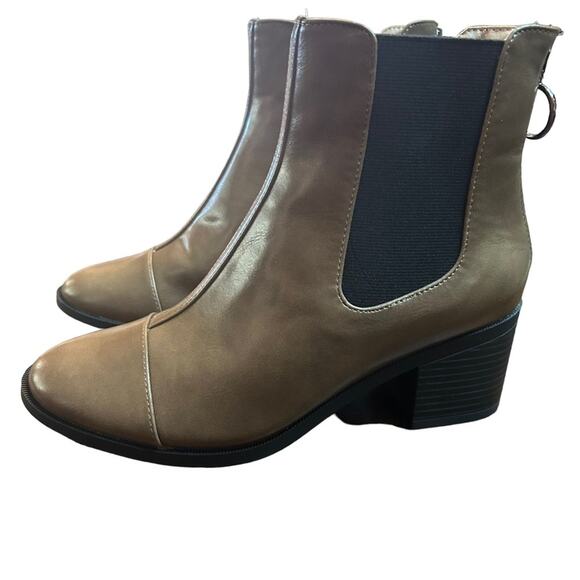 Journee Collection Nigella Brown Booties Back Zip Chelsea Boot NEW  Size 7 - Picture 7 of 11